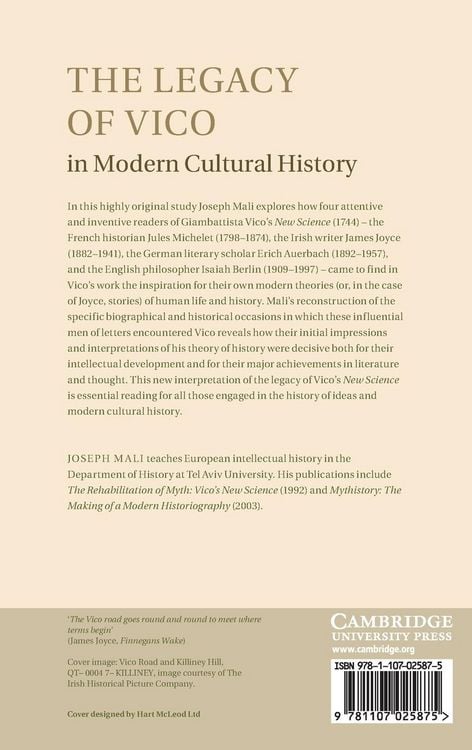 Produktbild: The Legacy of Vico in Modern Cultural History
