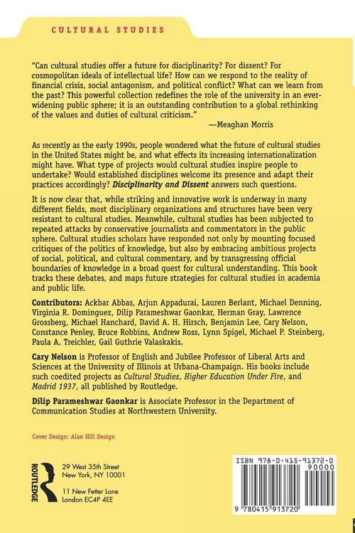 Produktbild: Disciplinarity and Dissent in Cultural Studies