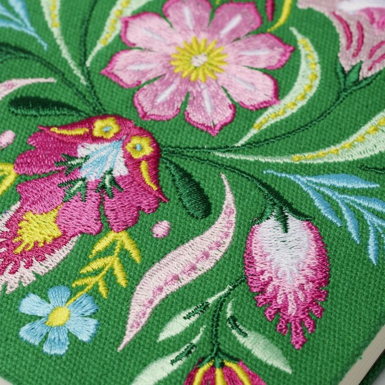 Produktbild: Fiesta del Sol Notizbuch bestickt A5 - 240 Seiten, gr&uuml;n