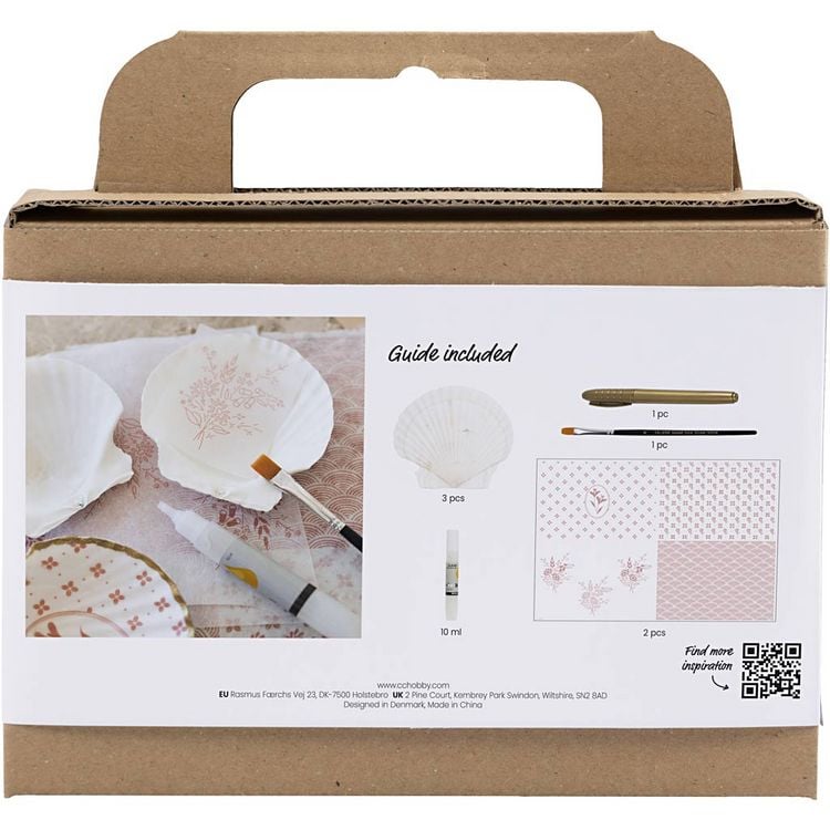 Produktbild: Creativ Company Mini Kreativ Set D&eacute;coupage, Muschelschalen, Rosa mattiert