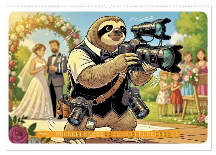 Produktbild: Lustiges Faultier im Beruf - Comic (hochwertiger Premium Wandkalender 2027 DIN A2 quer), Kunstdruck in Hochglanz