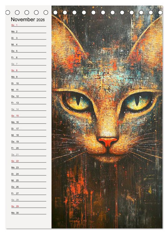 Produktbild: Katzenportraits. Moderne Samtpfoten-Kunst (Tischkalender 2026 DIN A5 hoch), CALVENDO Monatskalender