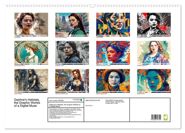 Produktbild: Daphne&rsquo;s Habitats, the Graphic Worlds of a Digital Muse (Wall Calendar 2027 DIN A2 landscape), CALVENDO 12 Month Wall Calendar