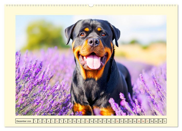 Produktbild: Rottweiler Momente. Kraftvolle Eleganz in der Natur (Wandkalender 2026 DIN A2 quer), CALVENDO Monatskalender