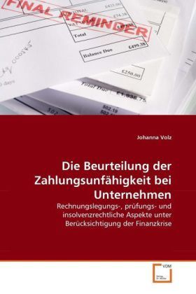 Produktbild: Volz, J: Beurteilung der Zahlungsunf&auml;higkeit bei Unternehmen