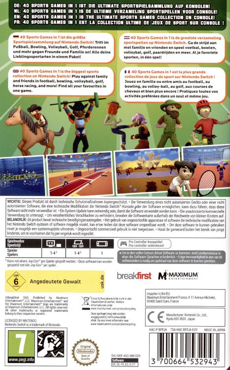 Produktbild: 40 Sports Games in 1