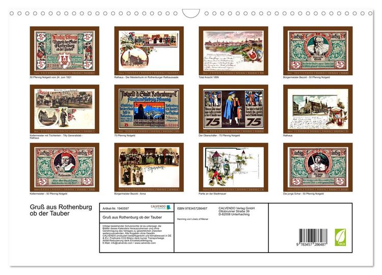 Produktbild: Gru&szlig; aus Rothenburg ob der Tauber (Wandkalender 2026 DIN A3 quer), CALVENDO Monatskalender