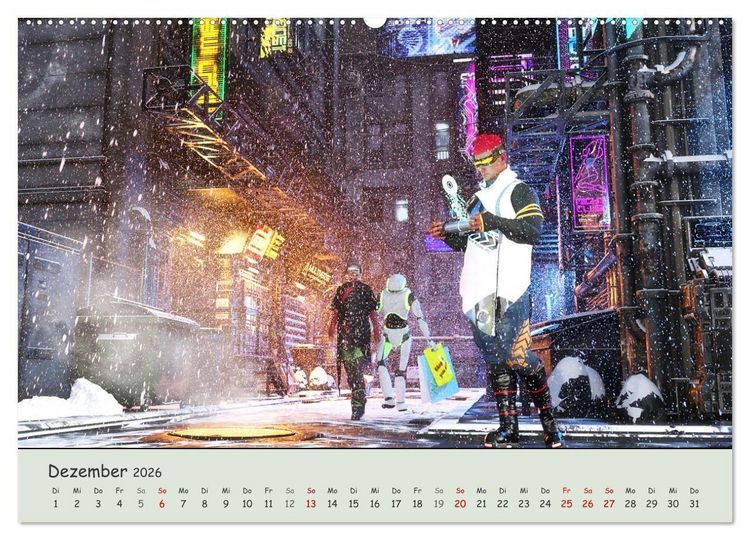 Produktbild: Science Fiction Cyberpunk (hochwertiger Premium Wandkalender 2026 DIN A2 quer), Kunstdruck in Hochglanz