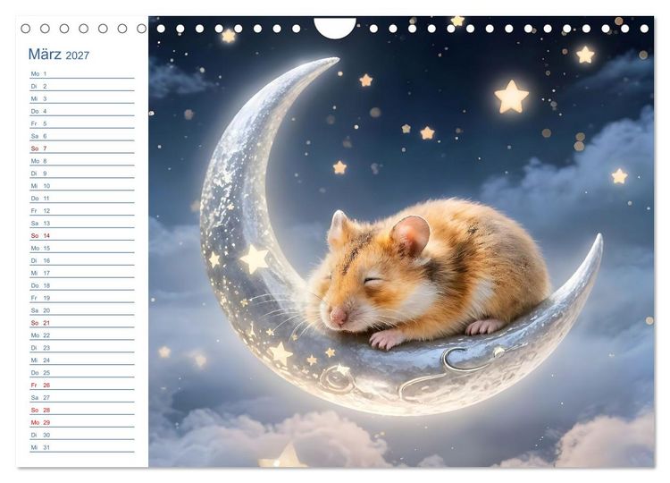 Produktbild: Mondpf&ouml;tchen - Ein zauberhafter Hamster Gute-Nacht-Kalender (Wandkalender 2027 DIN A4 quer), CALVENDO Monatskalender