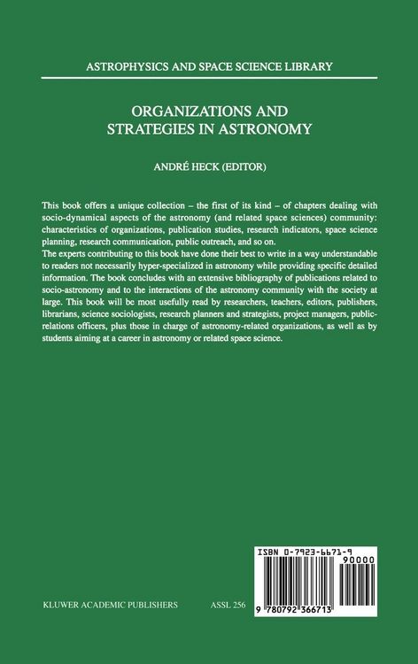 Produktbild: Organizations and Strategies in Astronomy