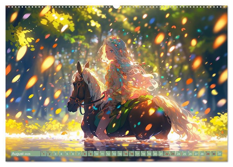 Produktbild: Manga Tierliebe (hochwertiger Premium Wandkalender 2026 DIN A2 quer), Kunstdruck in Hochglanz