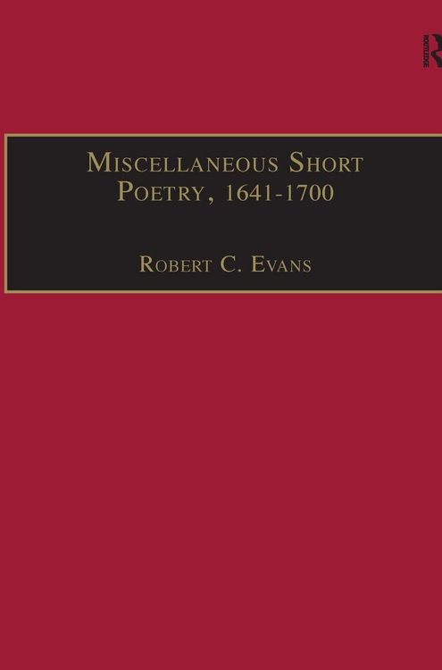 Produktbild: Miscellaneous Short Poetry, 1641-1700