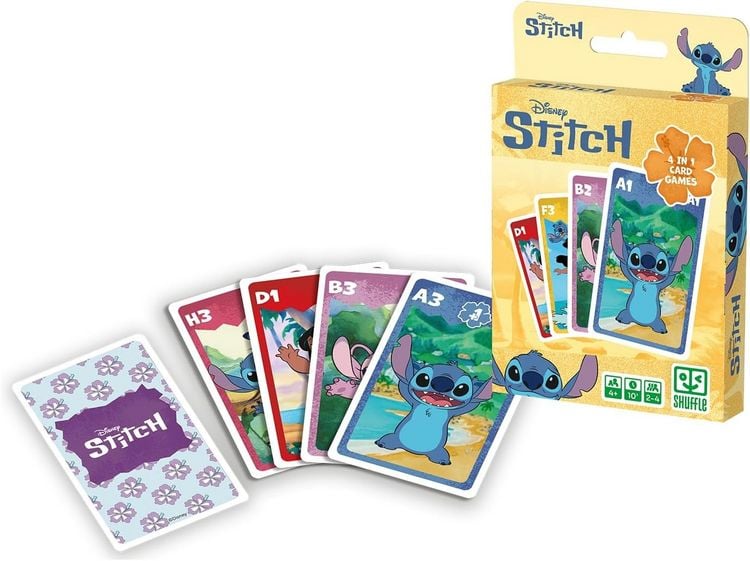 Produktbild: Shuffle 10049718 - Disney Stitch, 4in1 Kartenspiel