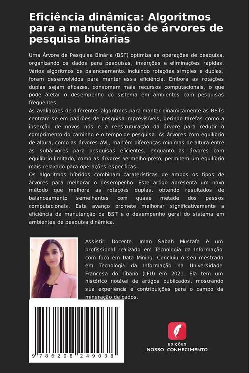 Produktbild: Efici&ecirc;ncia din&acirc;mica: Algoritmos para a manuten&ccedil;&atilde;o de &aacute;rvores de pesquisa bin&aacute;rias
