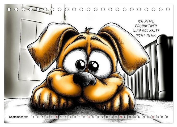 Produktbild: Hundespr&uuml;che (Tischkalender 2026 DIN A5 quer), CALVENDO Monatskalender