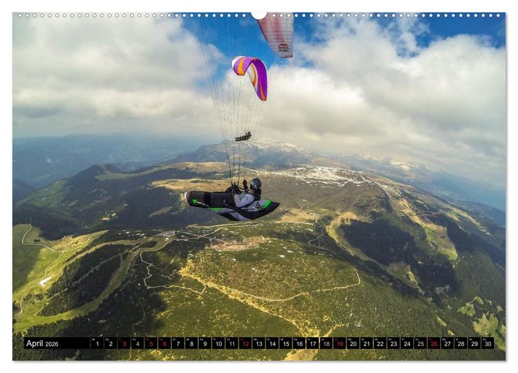 Produktbild: Paragliding - die Faszination des Fliegens (hochwertiger Premium Wandkalender 2026 DIN A2 quer), Kunstdruck in Hochglanz