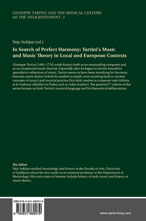 Produktbild: In Search of Perfect Harmony: Tartini&rsquo;s Music and Music Theory in Local and European Contexts