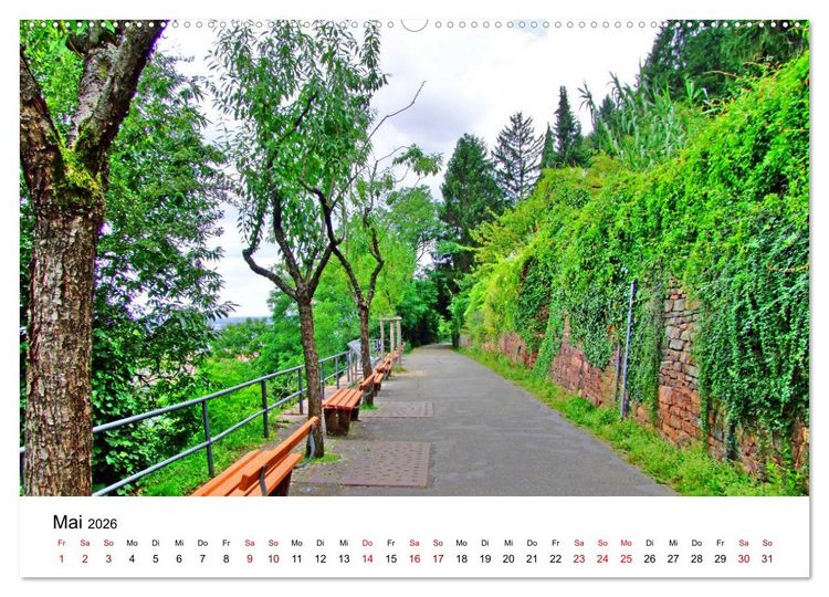 Produktbild: Heidelberg - Heiligenberg und Philosophenweg (hochwertiger Premium Wandkalender 2026 DIN A2 quer), Kunstdruck in Hochglanz