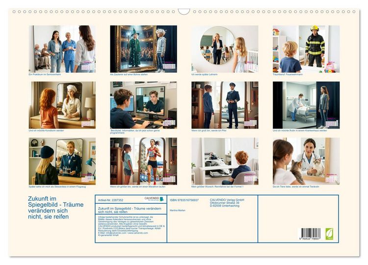 Produktbild: Zukunft im Spiegelbild - Tr&auml;ume ver&auml;ndern sich nicht, sie reifen (Wandkalender 2027 DIN A2 quer), CALVENDO Monatskalender