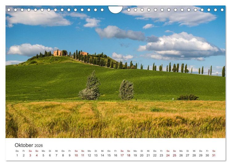 Produktbild: Gr&uuml;ne Farbt&ouml;ne Toskana (Wandkalender 2026 DIN A4 quer), CALVENDO Monatskalender