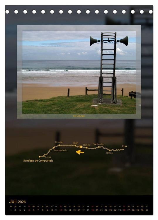 Produktbild: Camino del Norte (Tischkalender 2026 DIN A5 hoch), CALVENDO Monatskalender