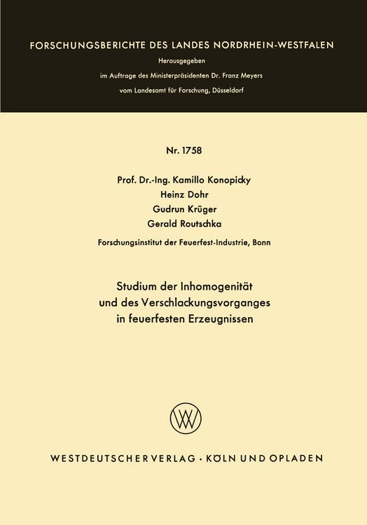 Produktbild: Studium der Inhomogenit&auml;t und des Verschlackungsvorganges in feuerfesten Erzeugnissen