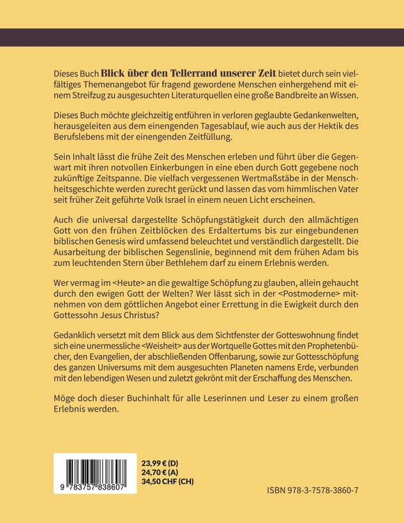 Produktbild: Blick &uuml;ber den Tellerrand unserer Zeit