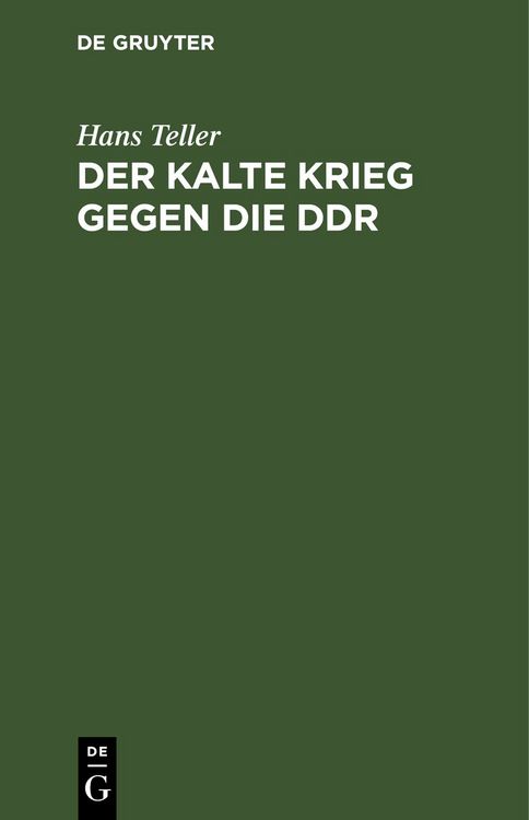 Produktbild: Der kalte Krieg gegen die DDR