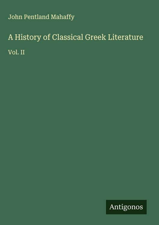 Produktbild: A History of Classical Greek Literature