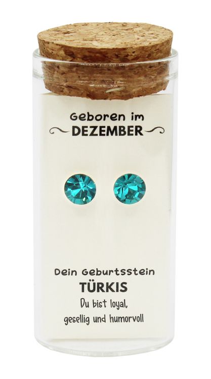 Produktbild: "Dezember" Geburtsstein Ohrstecker im Gl&auml;schen