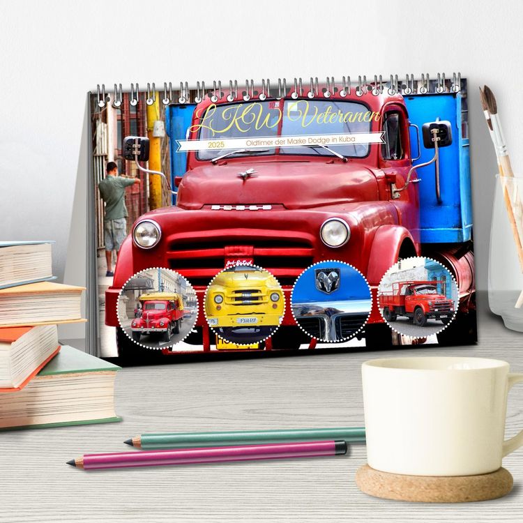 Produktbild: LKW Veteranen - Oldtimer der Marke Dodge in Kuba (Tischkalender 2025 DIN A5 quer), CALVENDO Monatskalender