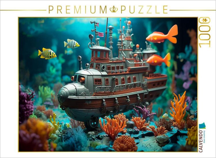 Produktbild: CALVENDO Puzzle Drolliges U-boot - Spielzeug unter Wasser | 1000 Teile Lege-Gr&ouml;&szlig;e 64x48cm Foto-Puzzle f&uuml;r gl&uuml;ckliche Stunden