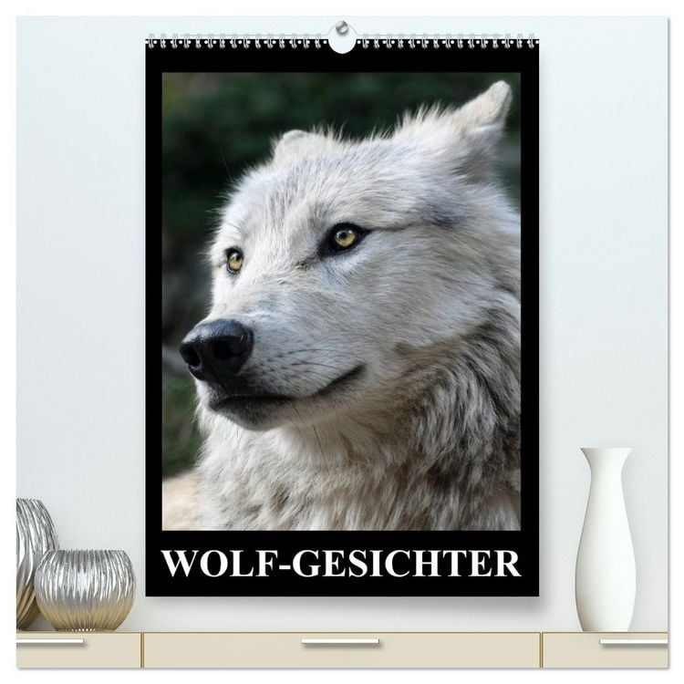 Produktbild: Wolf-Gesichter (hochwertiger Premium Wandkalender 2026 DIN A2 hoch), Kunstdruck in Hochglanz