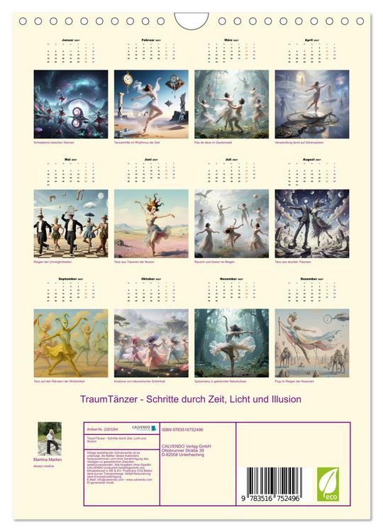 Produktbild: TraumT&auml;nzer - Schritte durch Zeit, Licht und Illusion (Wandkalender 2027 DIN A4 hoch), CALVENDO Monatskalender