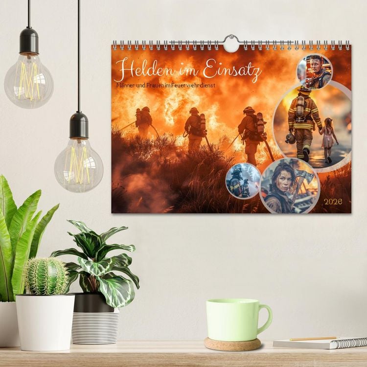 Produktbild: Helden im Einsatz - M&auml;nner und Frauen im Feuerwehrdienst (Wandkalender 2026 DIN A4 quer), CALVENDO Monatskalender