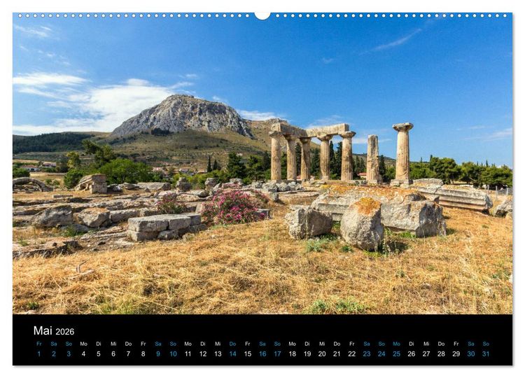 Produktbild: Peloponnes, Griechisches Urgestein von grandioser Sch&ouml;nheit. Die Regionen Argolis, Korinthia und Attika (hochwertiger Premium Wandkalender 2026 DIN A2 quer), Kunstdruck in Hochglanz