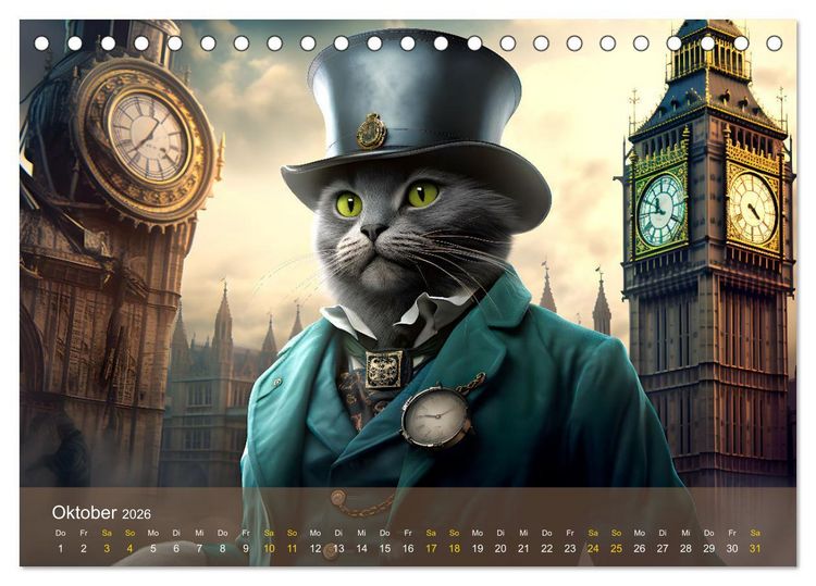 Produktbild: Charaktiere Katzen dieser Welt (Tischkalender 2026 DIN A5 quer), CALVENDO Monatskalender