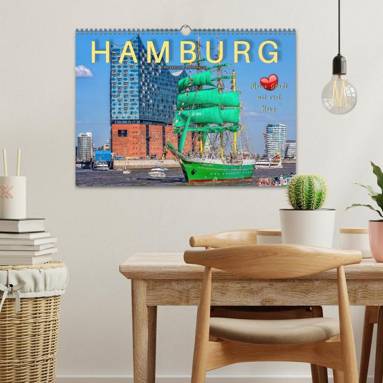 Produktbild: Hamburg - meine Stadt mit viel Herz (Wandkalender 2026 DIN A3 quer), CALVENDO Monatskalender