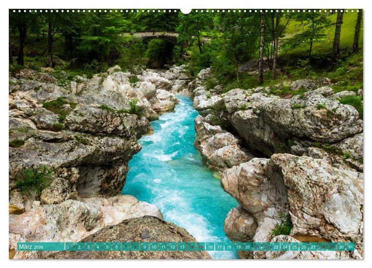 Produktbild: Reise durch das Soca-Tal - Unterwegs im sch&ouml;nen Slowenien (hochwertiger Premium Wandkalender 2026 DIN A2 quer), Kunstdruck in Hochglanz