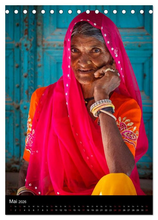 Produktbild: Portraits aus Indien (Tischkalender 2026 DIN A5 hoch), CALVENDO Monatskalender