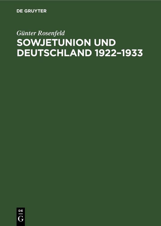 Produktbild: Sowjetunion und Deutschland 1922&ndash;1933