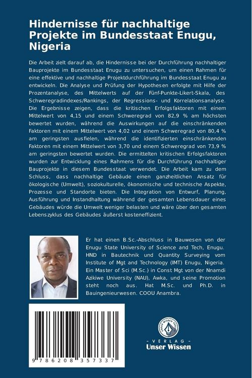 Produktbild: Hindernisse f&uuml;r nachhaltige Projekte im Bundesstaat Enugu, Nigeria