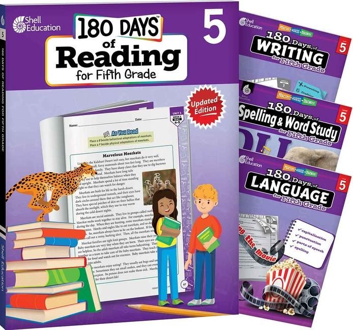 Produktbild: 180 Days(tm) Reading 2nd Ed, Writing, Spelling, & Language Grade 5: 4-Book Set