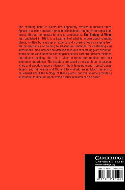 Produktbild: The Biology of Vines