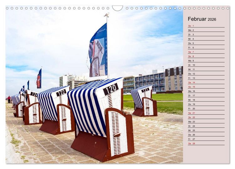 Produktbild: NORDERNEY Geburtstagskalender mit Planerfunktion (Wandkalender 2026 DIN A3 quer), CALVENDO Monatskalender