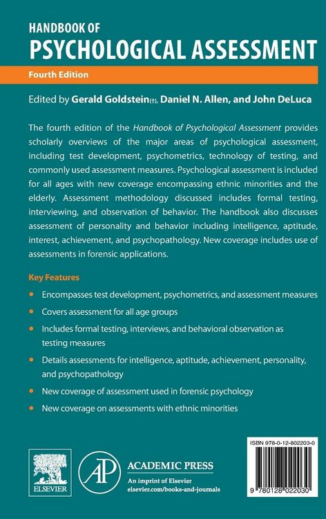 Produktbild: Handbook of Psychological Assessment