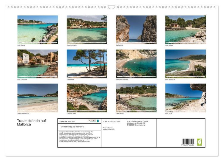 Produktbild: Traumstr&auml;nde auf Mallorca (Wandkalender 2026 DIN A2 quer), CALVENDO Monatskalender