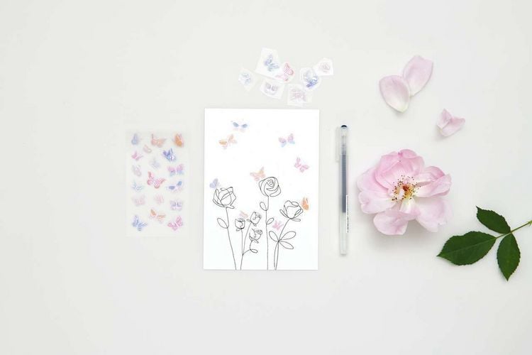 Produktbild: Foliensticker La Vie en Rose, Schmetterlinge