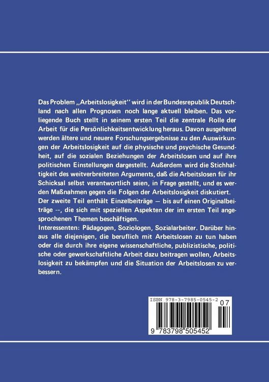 Produktbild: Arbeitslosigkeit