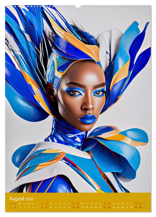 Produktbild: African beauties in a feather style (Wall Calendar 2026 DIN A2 portrait), CALVENDO 12 Month Wall Calendar